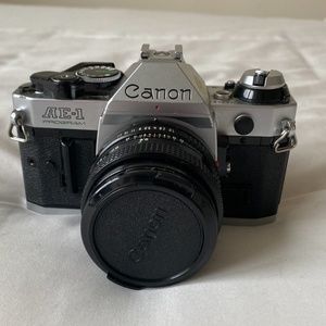 Vintage Canon AE-1 Program 35mm SLR Camera with 50mm 1:1.8 Lens